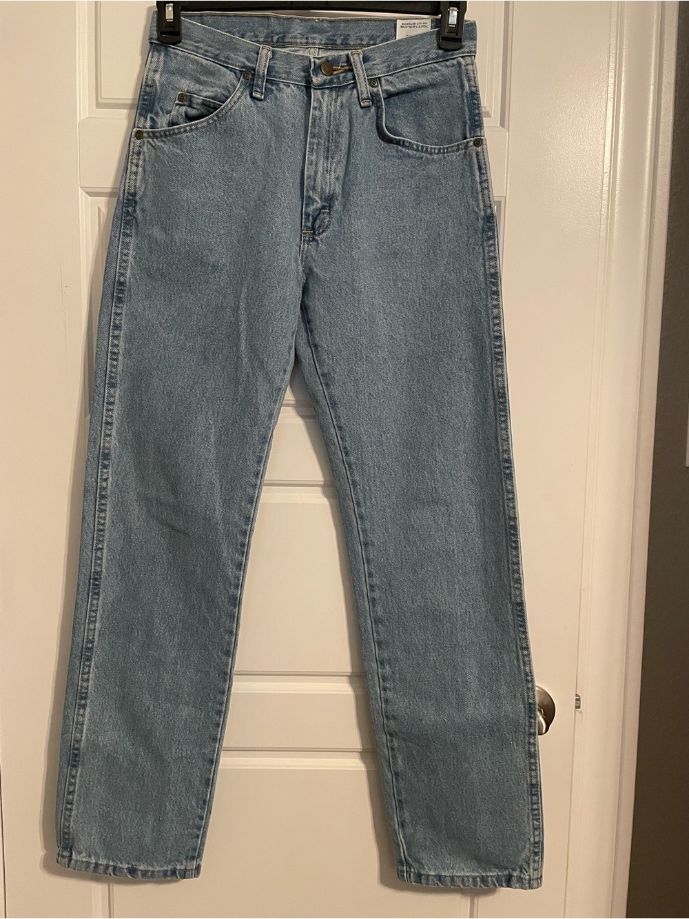 Light Blue Men's Wrangler Classic 5 pocket Straight Leg Jeans